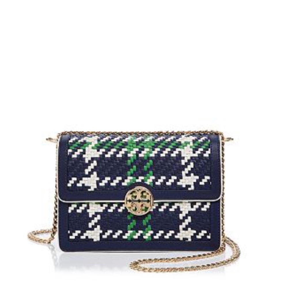 NWT Rare Luxury Authentic Tory Burch Duet Chain Woven Convertible Shoulder Bag - Picture 4 of 17